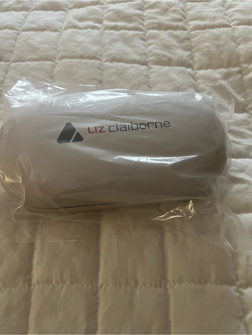 Liz Claiborne White Sunglasses Case with Black Logo